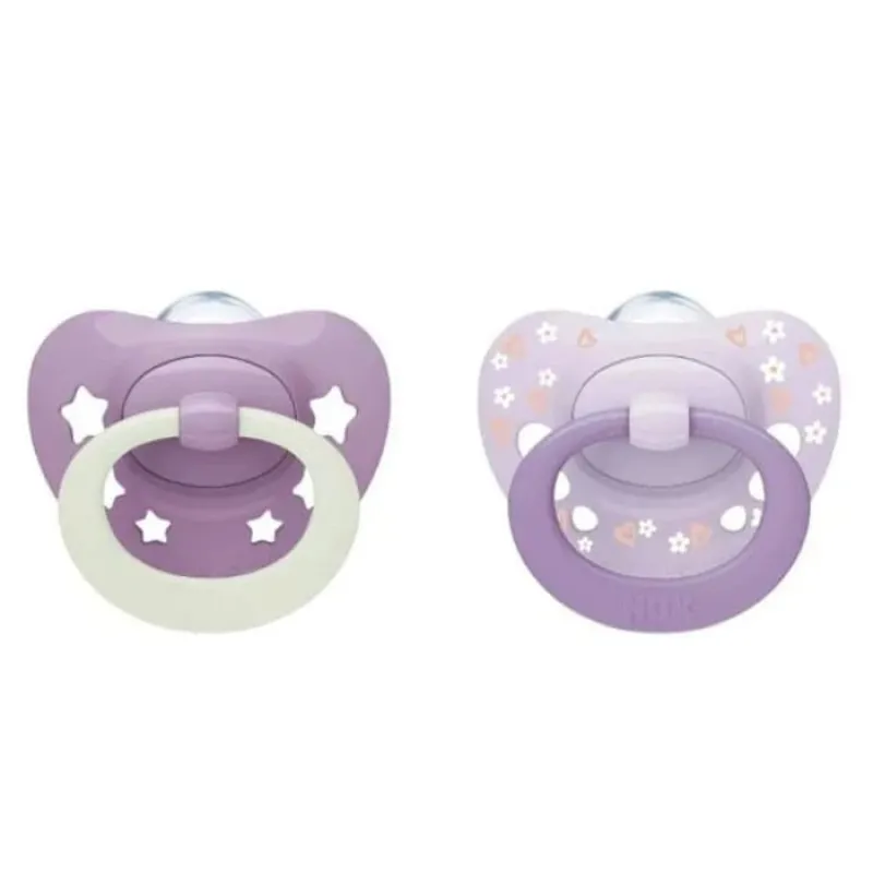 NUK First Choice Classic Day & Night – Ορθοδοντικές Πιπίλες Σιλικόνης για Νήπια 18-36 Μηνών (2 τεμάχια)