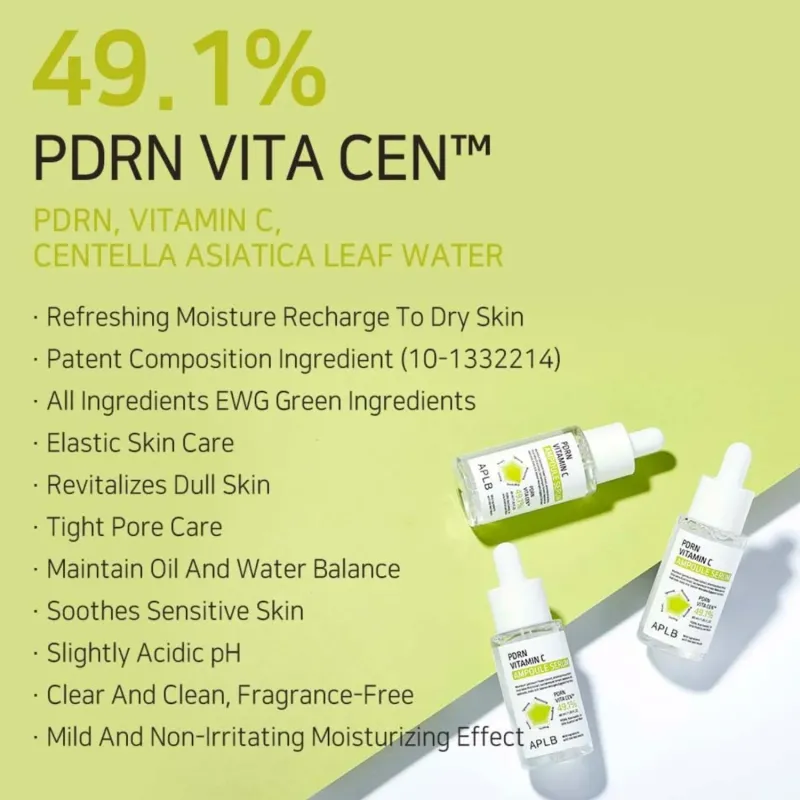 APLB PDRN Vitamin C Ampoule Serum, Αντιγηραντικός Ορός Λάμψης Ορός προσώπου, 40 ml