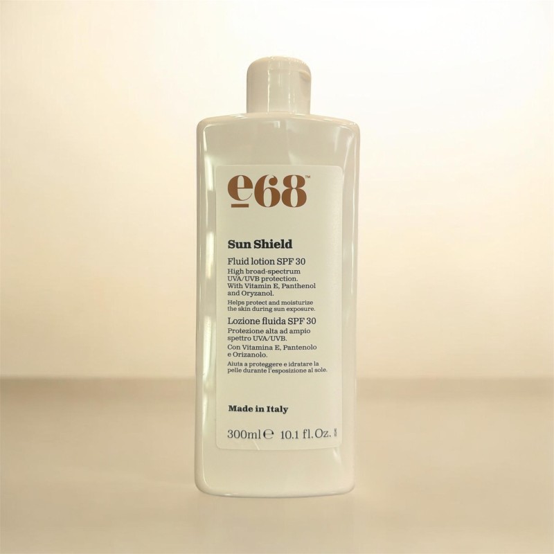 e68 Sun Shield Fluid Lotion SPF 30 Λεπτόρρευστο Αντηλιακό Γαλάκτωμα Υψηλής Προστασίας Προσώπου & Σώματος (300ml)