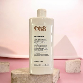 e68 Sun Shield Fluid Lotion SPF 50+ Λεπτόρρευστο Αντηλιακό Γαλάκτωμα Πολύ Υψηλής Προστασίας Προσώπου & Σώματος (300ml)