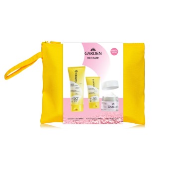Garden Set Ray Care Sun Bag with Sunscreen Lotion Spf50 for Face & Body, 75ml & Face Cream Spf50+,25ml & Anti-Wrinkle Cream, 50ml