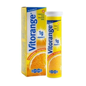Uni-Pharma Vitorange Vitamin C 1000mg (20 Αναβράζοντα Δισκία)