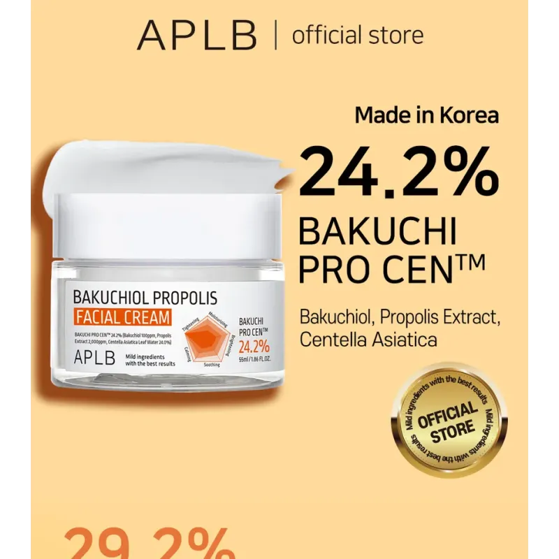 APLB Bakuchiol Propolis Facial Cream, Ενυδατική & Αντιγηραντική Κρέμα Προσώπου Ενυδατική Κρέμα, 55 ml