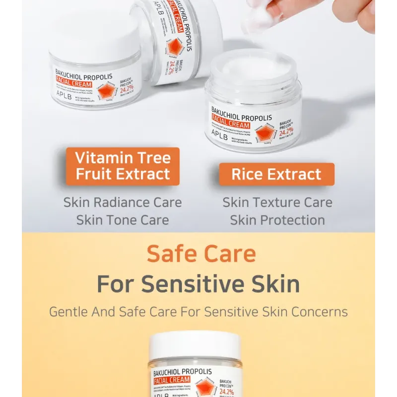 APLB Bakuchiol Propolis Facial Cream, Ενυδατική & Αντιγηραντική Κρέμα Προσώπου Ενυδατική Κρέμα, 55 ml