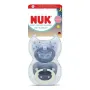 NUK First Choice Classic Day & Night Πιπίλες Σιλικόνης Μπλε με Θήκη (6-18 μηνών, 2 τεμάχια)