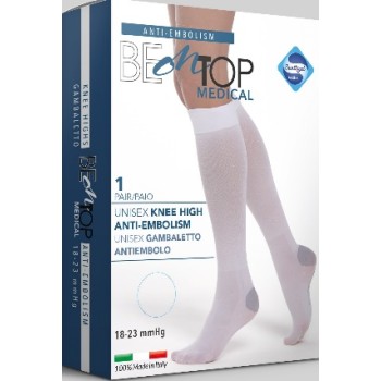 Be On Top Αντιεμβολικές Κάλτσες Κάτω Γόνατος Λευκό, 1 ζευγάρι