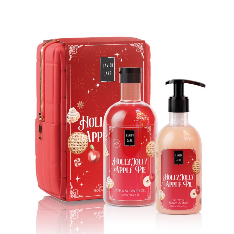 Lavish Care Holly Jolly Apple Pie Special Christmas Set Αφρόλουτρο 500ml & Κρέμα Σώματος 300ml
