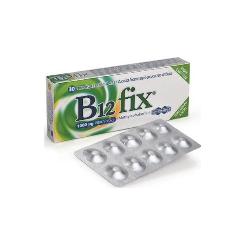 Uni-Pharma Βιταμίνη B12 Fix 1000 Mg 30 Tabs