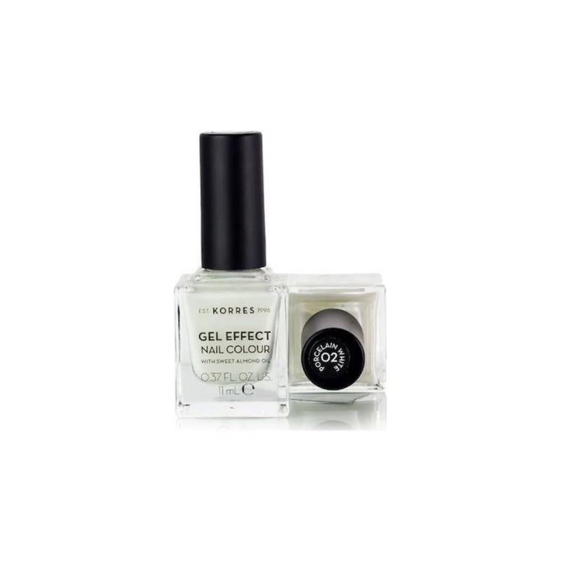 Korres Gel Effect Gloss Βερνίκι Νυχιών Μακράς Διαρκείας 2 Porcelain White 11 ml