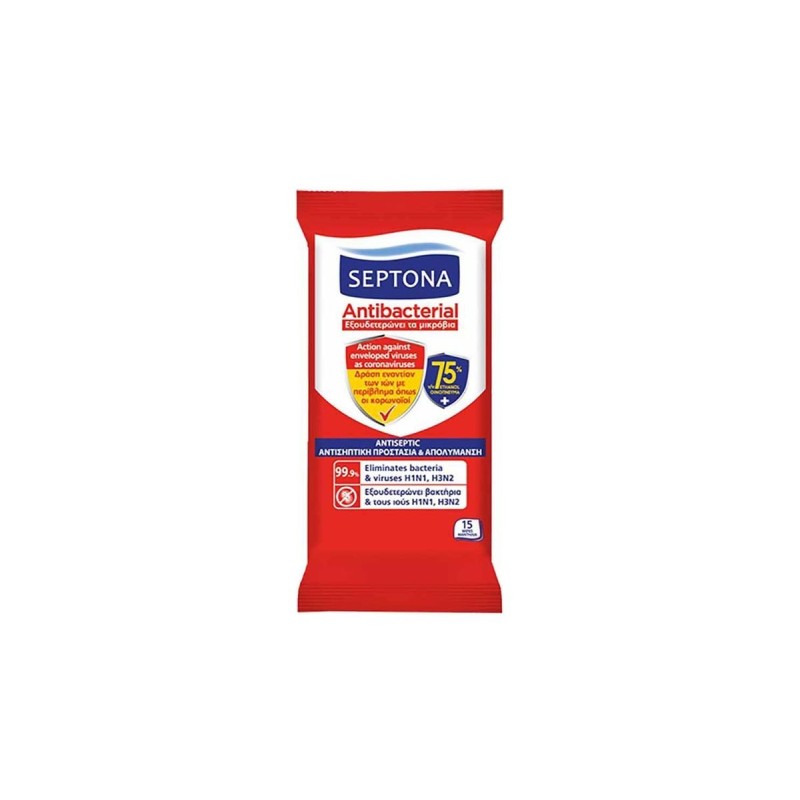 Septona Refresh Υγρά Μαντηλάκια 75% Ethanol 15 Τεμάχια
