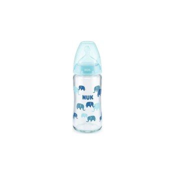 Nuk First Choice+ Glass Bottle Temperature Control 0-6M+ Θηλή Σιλικόνης 240 ml