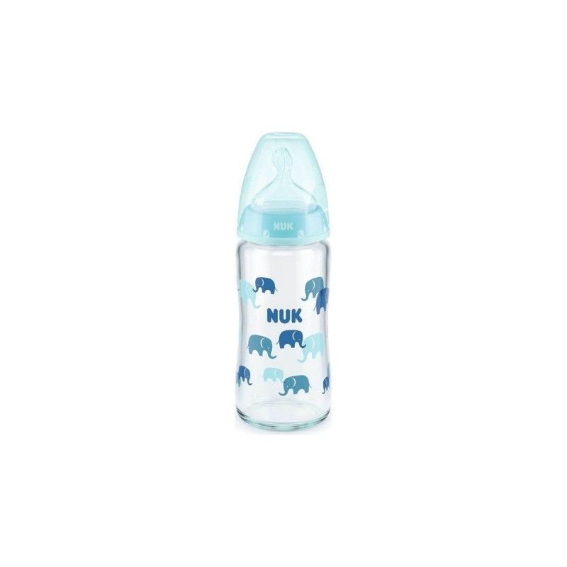 Nuk First Choice+ Glass Bottle Temperature Control 0-6M+ Θηλή Σιλικόνης 240 ml
