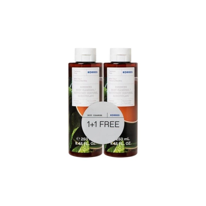 Korres Shower Renewing Body Cleanser Mint Tea 2x250ml 1+1 Δώρο