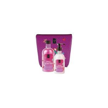 Lavish Care Jingle Cherry Rum Bag Set Bath & Shower Gel 500mL + Glitter Body Lot