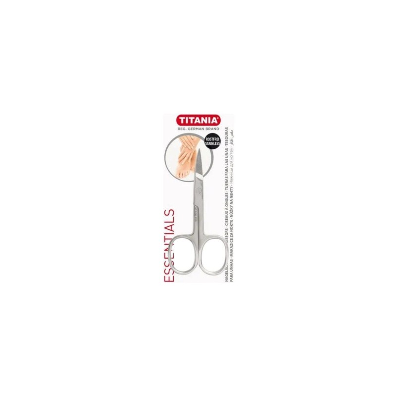 Titania Nail Scissors ψαλιδάκι για Νύχια & Πετσάκια σε Χρώμα Ασημί 1 Τεμάχιο
