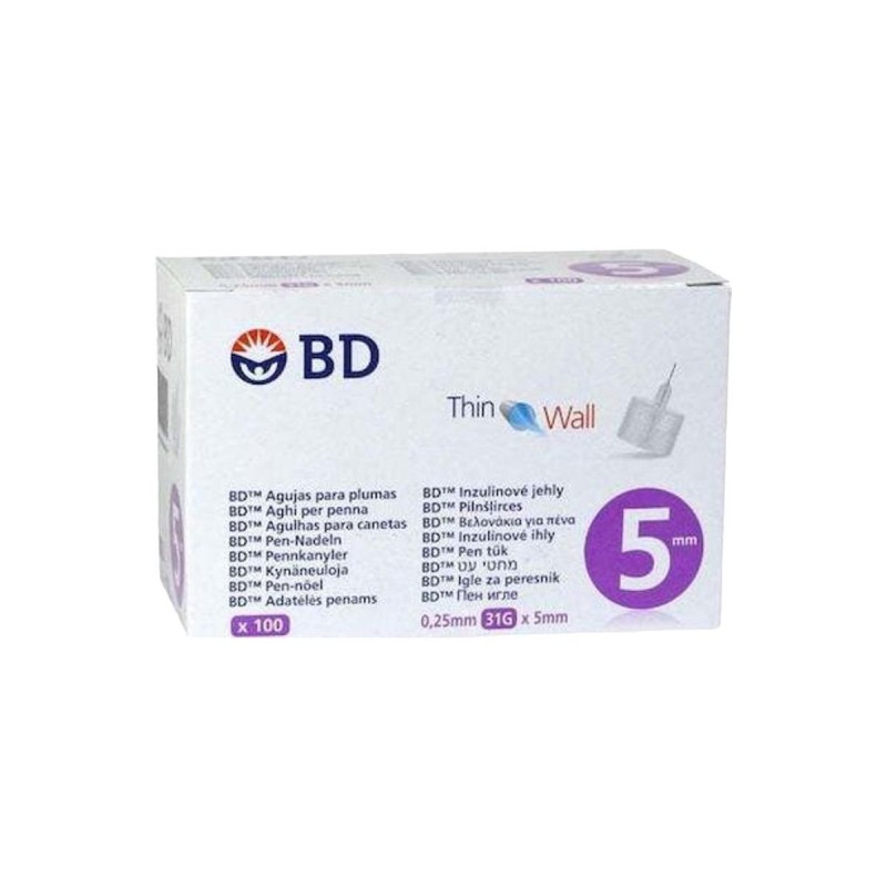 BD Micro Fine Βελόνες Ινσουλίνης Για Πένα 5mm x 0.25mm (31G) x 100 Τεμάχια