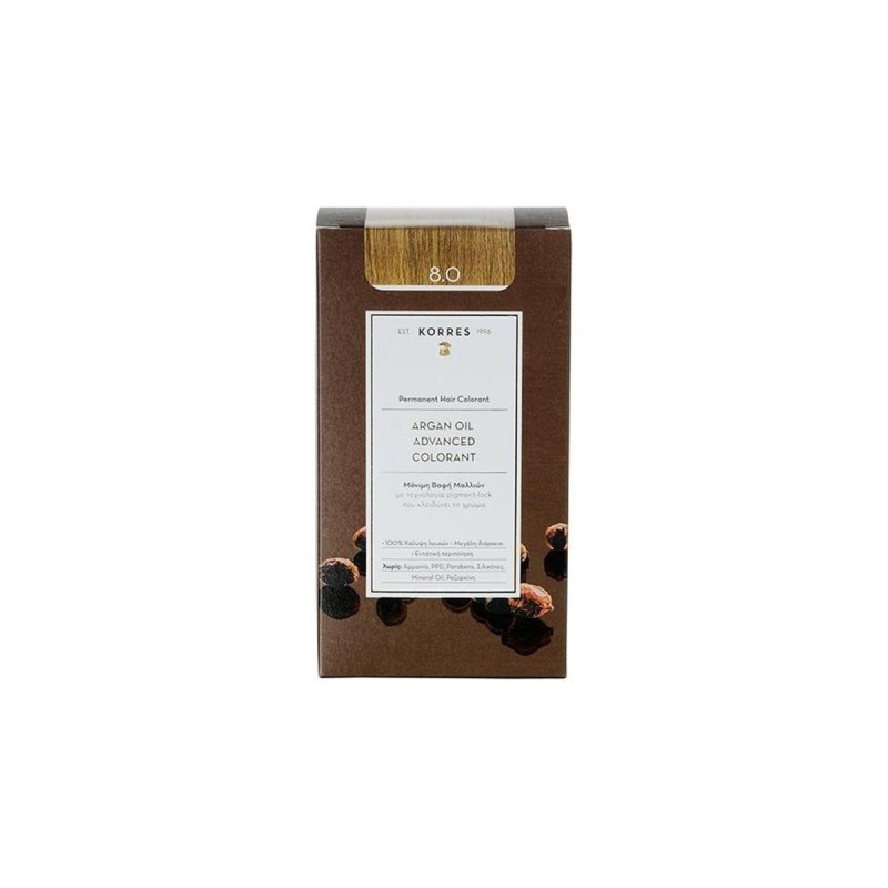 Korres Argan Oil Natural Colorant 8.0 Ξανθό Ανοιχτό