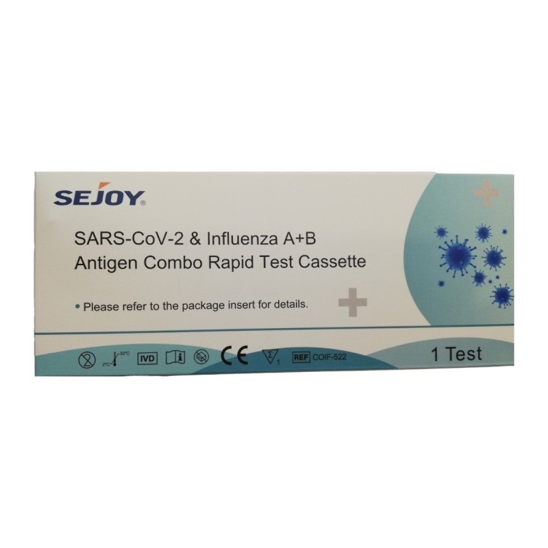 Sejoy Sars-Cov-2 & Influenza A+B Combo Rapid Test Γρίπης Α/Β & Covid-19 x1 τεμάχιο
