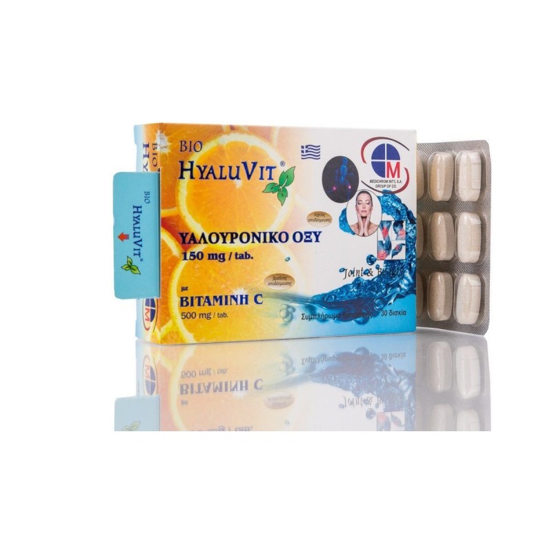 Medichrom Hyaluvit, Υαλουρονικό Οξύ 150mg με Vitamin C 500mg 30 δισκία