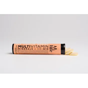 AtLife Multivitamin & Minerals & Q10-Συμπλήρωμα Διατροφής για Τόνωση & Ενέργεια, 20 Αναβράζοντα Δισκία