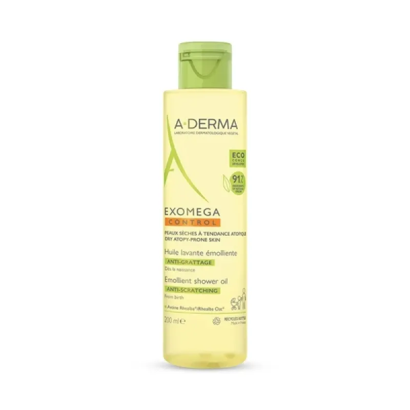 Aderma Exomega Control Huile Lavante Emolliente, Λάδι Καθαρισμού για Ατοπικό Δέρμα, 200ml