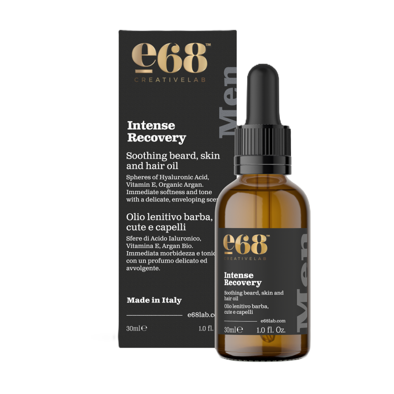 E68 Intense Recovery, Soothing Beard, Scalp and Hair Oil, Καταπραϋντικό Λάδι Γενειάδας και Μαλλιών, 30 ml