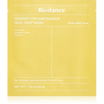 Biodance Radiant Vita Niacinamide Real Deep Mask Μάσκα Προσώπου Νυκτός για Λάμψη, 1 τεμάχιο