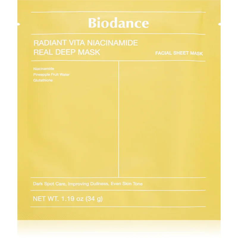 Biodance Radiant Vita Niacinamide Real Deep Mask Μάσκα Προσώπου Νυκτός για Λάμψη, 1 τεμάχιο