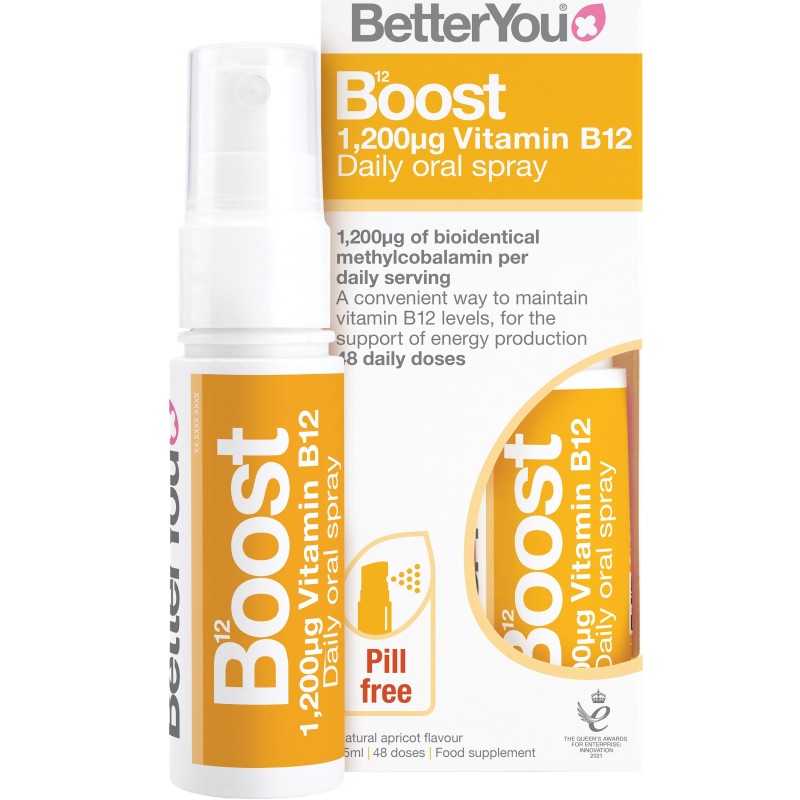 Better You Boost B12 1200μg Συμπλήρωμα Διατροφής B12 σε Υπογλώσσιο Spray, 25ml