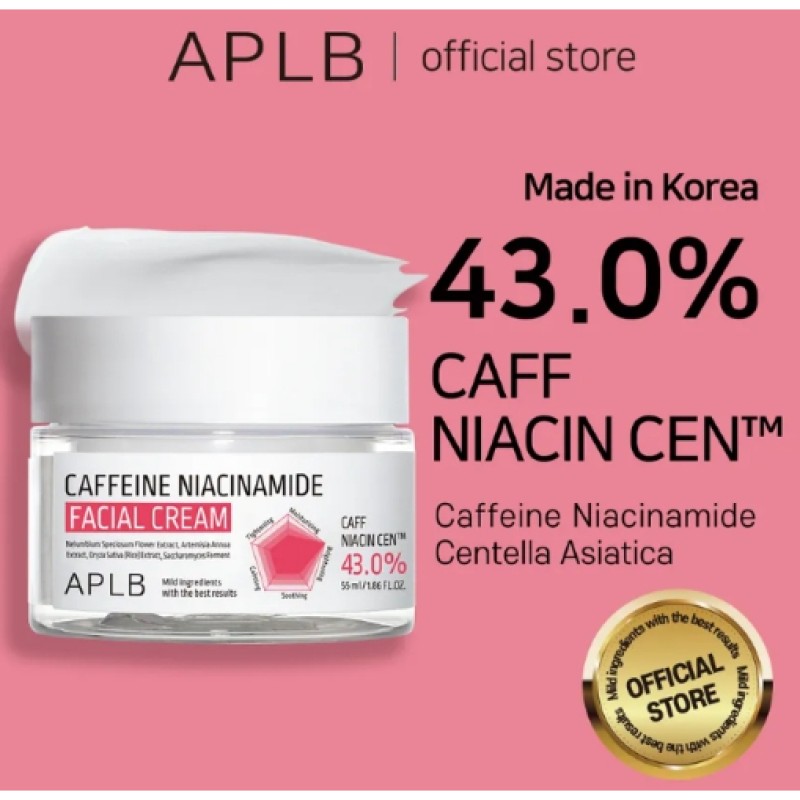 APLB Caffeine Niacinamide Facial Cream Κρέμα Προσώπου για Ξεκούραστη & Λαμπερή Όψη, 55 ml