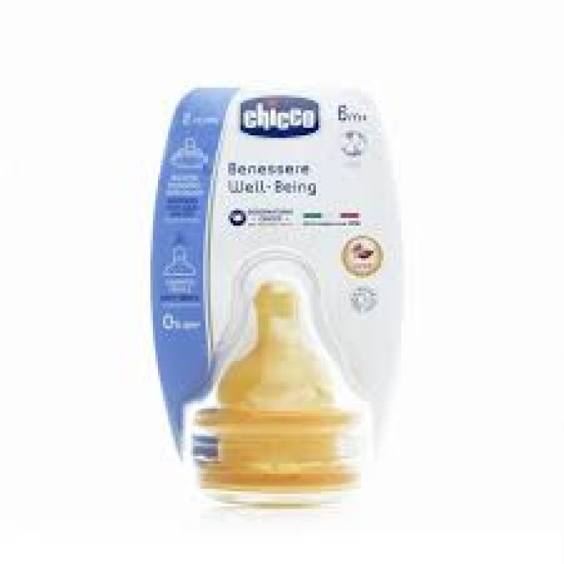 Chicco Θηλή Καουτσούκ Ροή Φαγητού 6M, Σετ με 2 θηλές