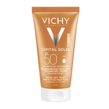 Vichy Capital Soleil Αντηλιακή Κρέμα Προσώπου Dry Touch με Χρώμα SPF50+ για Ματ Αποτέλεσμα 50ml