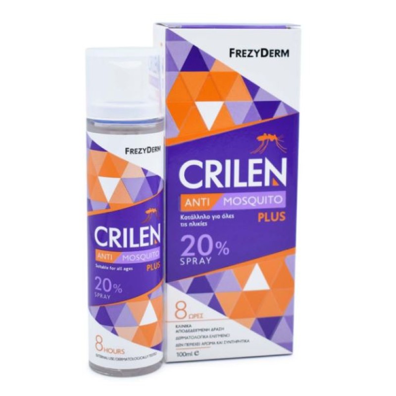Frezyderm Crilen Anti Mosquito Plus Spray 20% Άοσμο Αντικουνουπικό, 100ml