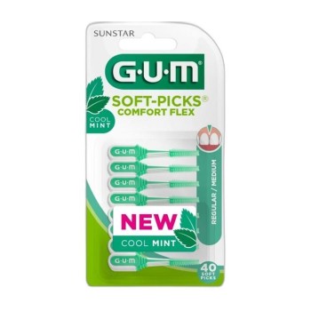 Gum 670 Soft Picks Comfort Flex Medium Cool Mint X 40