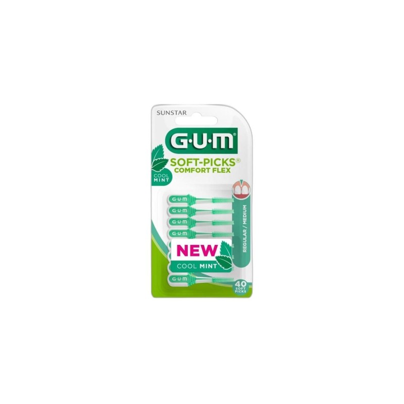 Gum 670 Soft Picks Comfort Flex Medium Cool Mint X 40