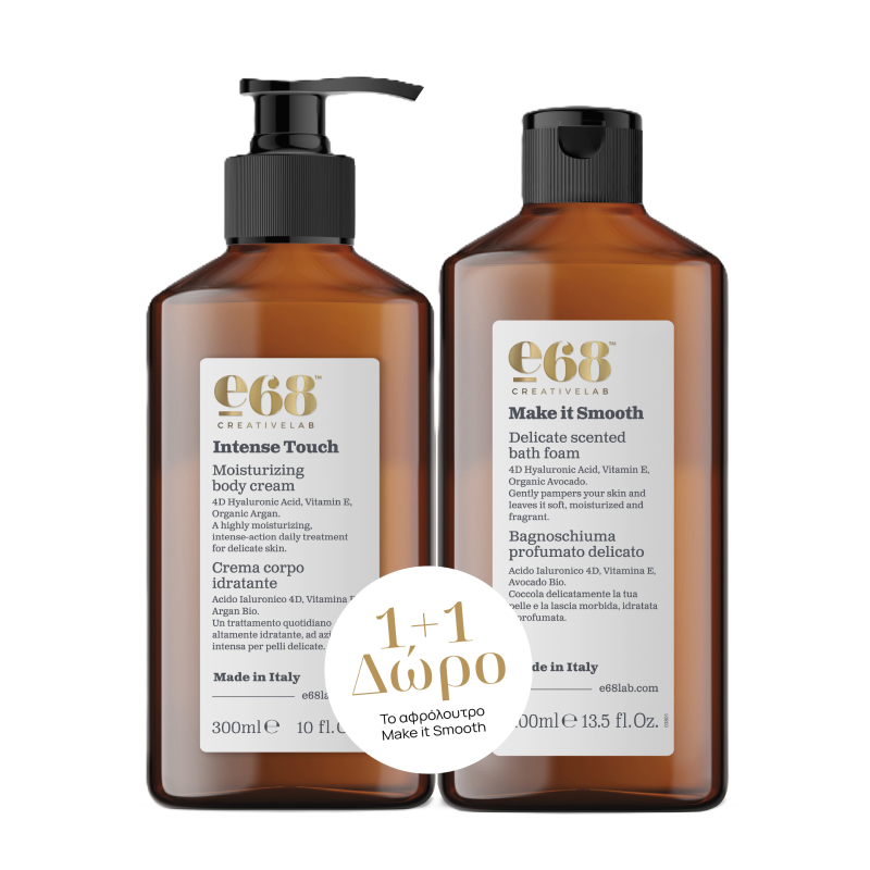 E68 Bodycare Moisturizing Body Cream 300ml + Δώρο Delicate Scented Bath Foam 400ml