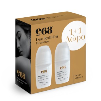 E68 Deo cream Roll On Woman Sensitive Skin 48H 50ml (1+1 ΔΩΡΟ)