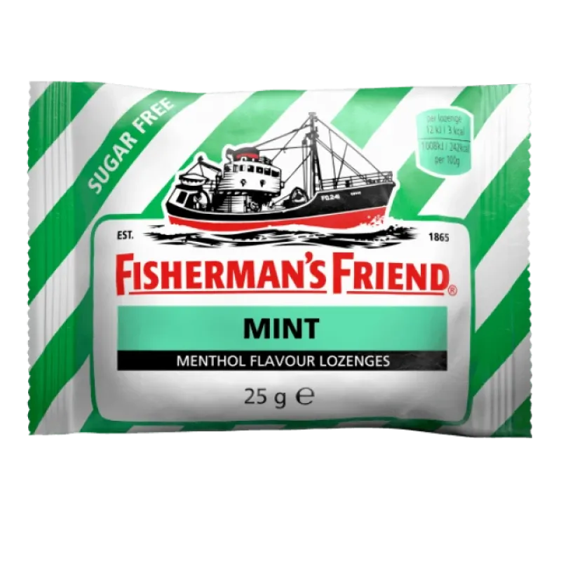 Fisherman's Friend MINT – Ισχυρές Καραμέλες για τον Λαιμό & την Αναπνοή με Γεύση Μέντα (Χωρίς Ζάχαρη)