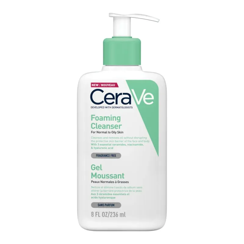 Cerave Foaming Cleanser Καθαριστικό Gel Προσώπου & Σώματος Για Κανονική έως Λιπαρή Επιδερμίδα 473ml