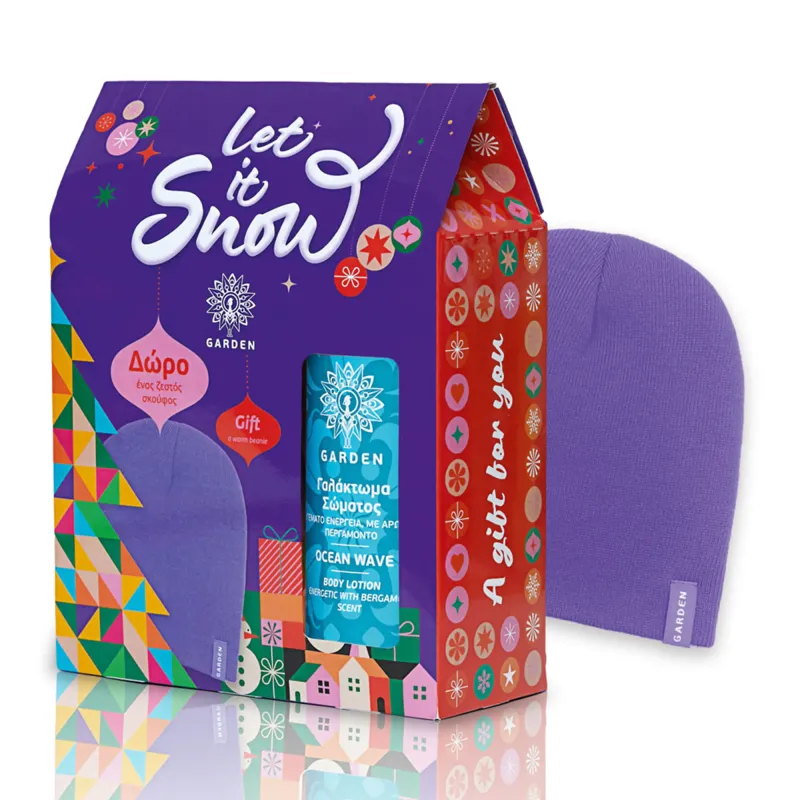 Garden Σετ Δώρου Let It Snow Festive Body Lotion 500ml & Purple Beanie