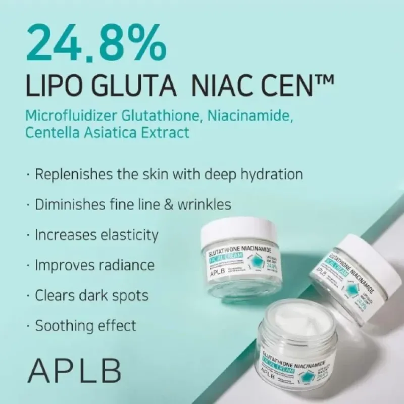APLB Glutathione Niacinamide Facial Cream Κρέμα Προσώπου για Λάμψη & Ομοιόμορφο Τόνο, 55 ml