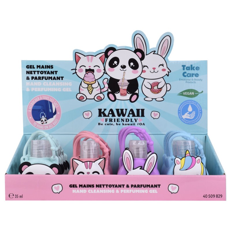 Kawai Friends Hand Gel Καθαρισμού Χεριών με άρωμα Φράουλα,  Ροδάκινο,  Καρύδα,  Ocean 35ml