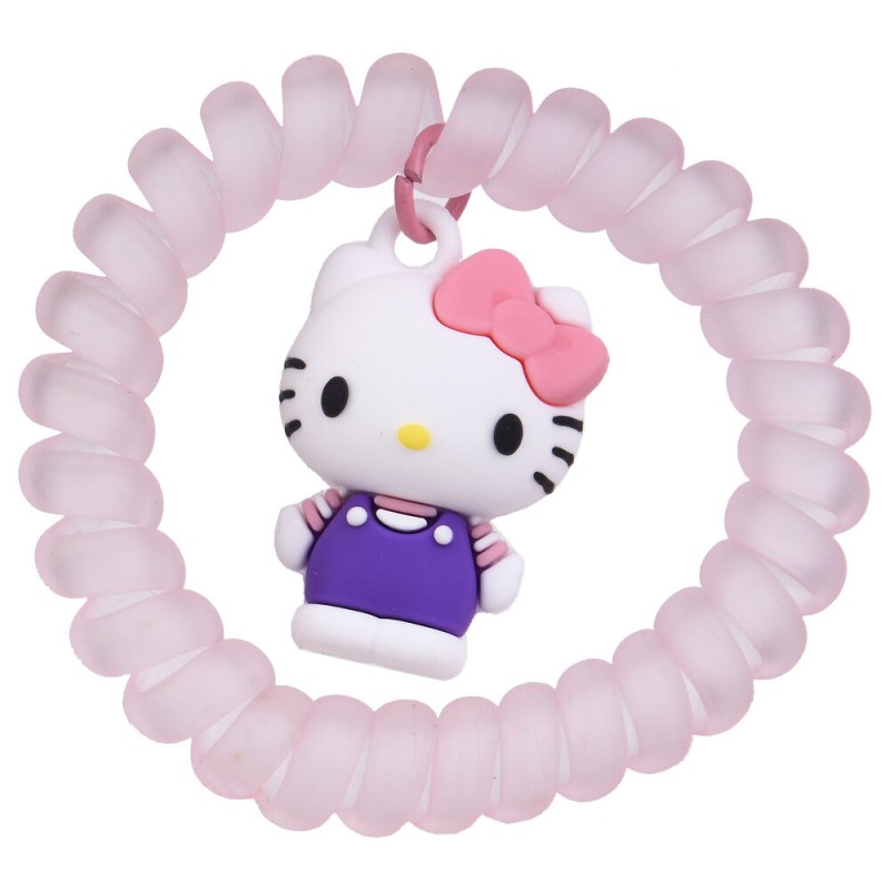 Hello Kitty Spiral Λαστιχάκι Μαλλιών Ροζ 2 τεμάχια