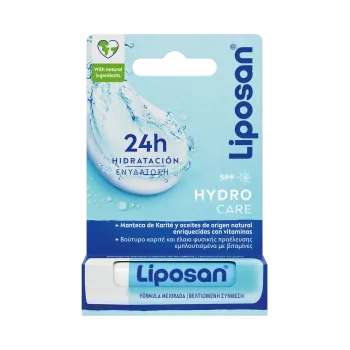Liposan Hydro Care SPF15,  Ενυδατικό Χειλιών χωρίς Χρώμα 4.8g