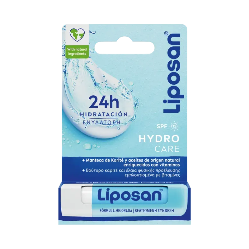Liposan Hydro Care SPF15,  Ενυδατικό Χειλιών χωρίς Χρώμα 4.8g