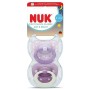 NUK First Choice Classic Day & Night – Ορθοδοντικές Πιπίλες Σιλικόνης με Θήκη Μεταφοράς & Αποστείρωσης για Βρέφη 0-6 Μηνών (2 τεμάχια)