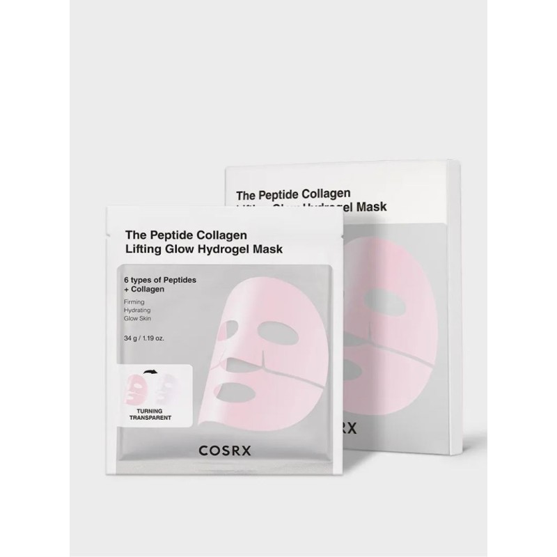 COSRX The Peptide Collagen Lifting Glow Hydrogel Mask Μάσκα Προσώπου για Σύσφιξη, Ανόρθωση & Λάμψη Μάσκα Προσώπου, 34 g