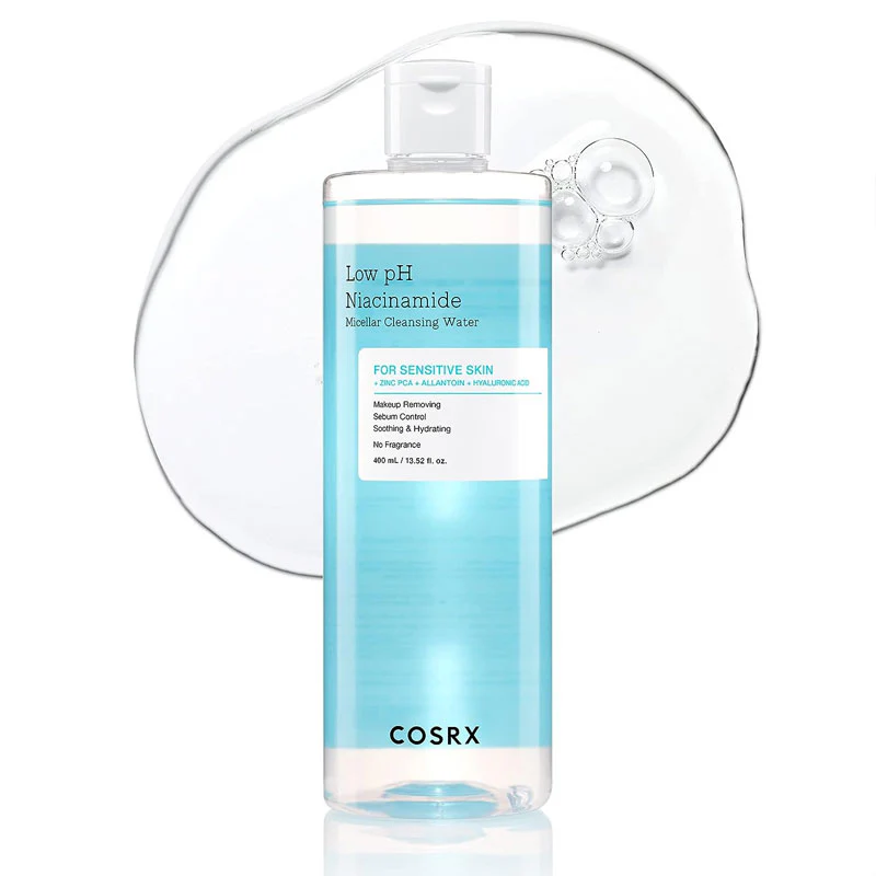 COSRX Low pH Niacinamide Micellar Cleansing water, Νερό καθαρισμού με χαμηλό pH για ευαίσθητες επιδερμίδες 400ml