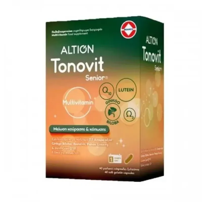 ALTION Tonovit Senior Πολυβιταμίνη για Άτομα 50+ Ετών Μείωση της Κούρασης και Κόπωσης 40caps
