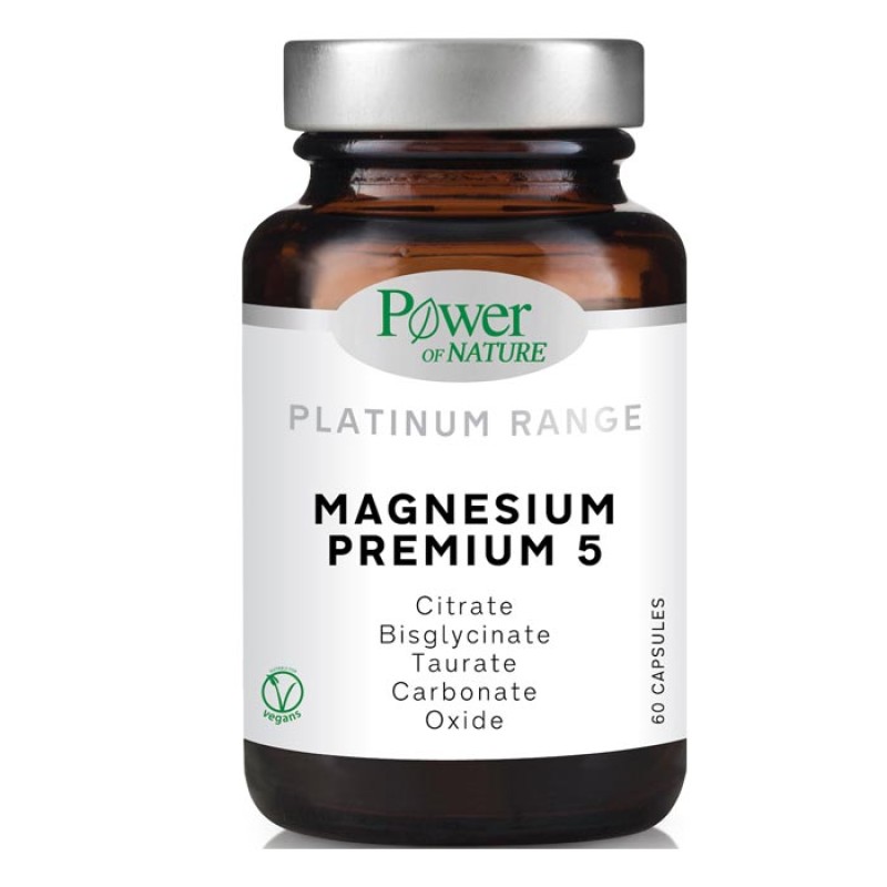 Power of Nature Platinum Range Magnesium Premium 5 plus B6, 60caps